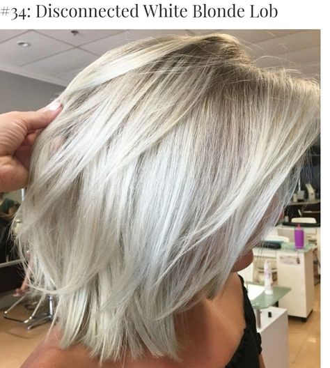 Short White Hair, Blonde Lob, Modern Haircuts, Lob Haircut, White Blonde, Brown Blonde Hair, Haircuts For Fine Hair, Medium Length Hair, Cool Haircuts