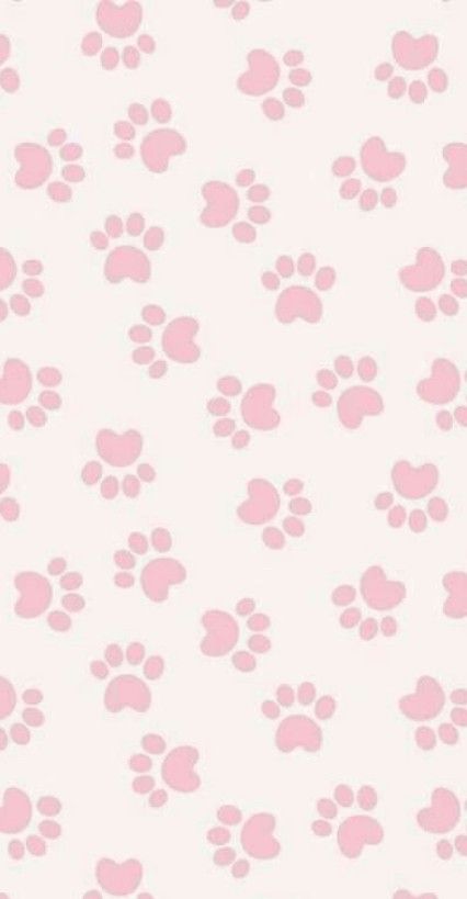 I Heart My Dog Pfp, Pink Paws Wallpaper, Pink Puppy Wallpaper, Puppycore Wallpaper, Pink Dog Aesthetic, Pink Dog Wallpaper, Paw Print Wallpaper, Paw Print Background, Puppy Backgrounds