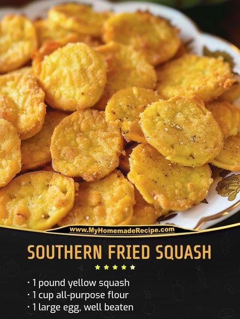 Southern Fried Squash, Fried Squash Recipes, Fried Yellow Squash, Fried Squash, Squash Fries, Yellow Squash Recipes, Recipes Southern, Mediterranean Kitchen, Yellow Squash