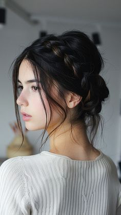 Long Hair Crown Braid, Priestess Hairstyle, Dark Fantasy Hairstyles, Black Hair Wedding Styles, Braided Hairstyles Asian, Hair Braid Crown, Braid Crown Hairstyles, Hair Crown Braid, Braided Brown Hair