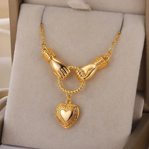 Fashion Heart Locket Pendants Necklaces Woman Stainless Steel Necklaces Virgin Girls Jewelry Gold Color Chain Link Accessories - AliExpress Lucky Gifts, Locket Pendant Necklace, Neck Jewellery, Heart Locket, Girls Jewelry, Gold Jewelry Fashion, Stainless Steel Necklace, Jewelry Gold, Stainless Steel Chain