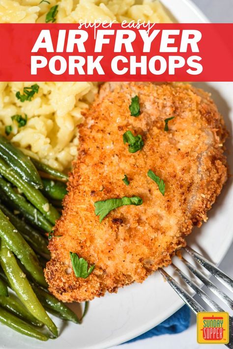 Easy Air Fryer Pork Chops, Center Cut Pork Chop Recipes, Air Fryer Boneless Pork Chops, Crispy Pork Chops, Panko Pork Chops, Fried Boneless Pork Chops, Country Fried Pork Chops, Air Fry Pork Chops, Cheese Pork Chops