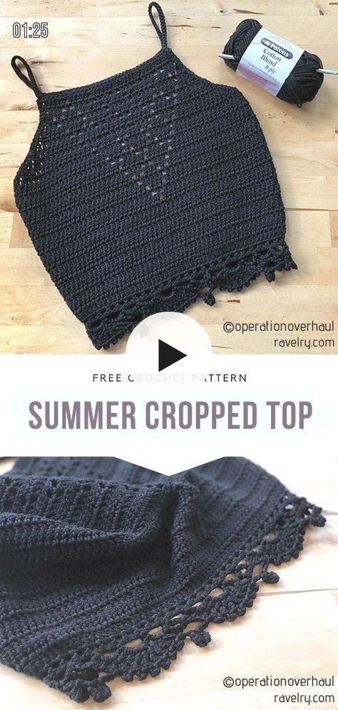 Easy Breezy Crochet Tank Top - Perfect for Beginners! Crochet Patterns For Tops, Summer Crochet Patterns Free, Cotton Lace Tops, Crochet Tank Tops, Boho Crop Tops, Crochet Clothing And Accessories, Crochet Tank Top, Crochet Tank, Crochet Clothes Patterns