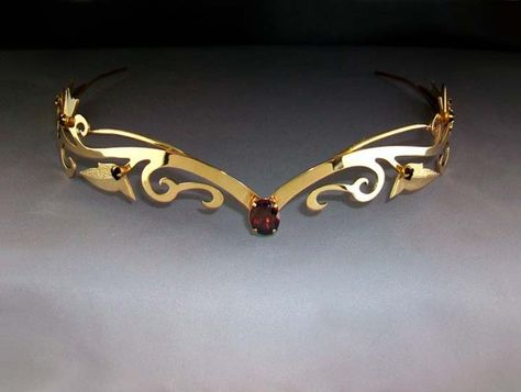 Enchanted Ivy Circlet wedding bridal renaissance by ElnaraNiall Gold Circlet, Persephone Costume, Elven Princess, Sonic X, Head Crown, Antique Jewellery Designs, Headpiece Jewelry, X Reader, Fantasy Jewelry