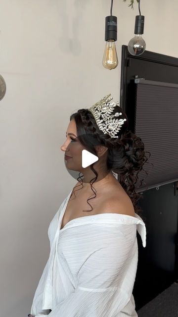 ROSITA RODRIGUEZ | Quinceañera Glam ✨ #quince #quinceupdo #quinceaneramakeupandhair #quinceañera #updo #peinado | Instagram Updo Hairstyles With Crown, Quince Updo Hairstyles, Hairstyles With Crown, Updo Hairstyles, Quince, Hair Updos, Quinceanera, Crown, Hairstyles