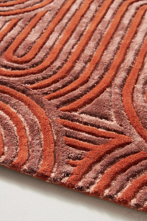 Hand-Tufted Karim Rug | Anthropologie Area Rug Pad, Natural Fiber Rugs, Rug Gallery, Floral Area Rugs, Rust Orange, Handmade Area Rugs, Red Area Rug, Rugs And Carpet, Tufted Rug