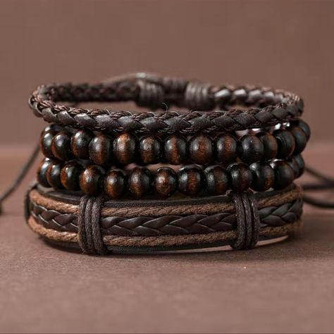 - Discover a stylish and sustainable way to accessorize your look with our collection of . Made from high-quality materials, our bracelets are durable and comfortable to wear. #vegan #mensfashion https://whispers-in-the-wind.com/discover-the-latest-mens-accessory-trends-for-2024/?silver-plated-bracelet-wristband Brown Jewelry, Wooden Bracelet, Wood Bracelet, Stylish Bracelet, Braided Leather Bracelet, Mens Leather Bracelet, Stackable Bracelets, Mens Trends, Mens Accessories Jewelry