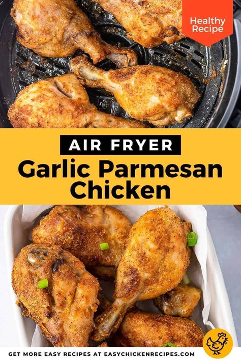 Get the most crispy and juicy garlic parmesan chicken in your air fryer with so little effort! Loaded with flavor, these drumsticks are a real crowd pleaser! Air Fryer Chicken Drumstick Recipes, Airfryer Drumstick Chicken, Air Fryer Recipes Chicken Drumsticks, Air Fryer Drumstick Recipes, Air Fry Chicken Drumsticks, Air Fried Drumsticks, Keto Chicken Drumsticks, Garlic Parmesan Chicken Drumsticks, Parmesan Chicken Drumsticks