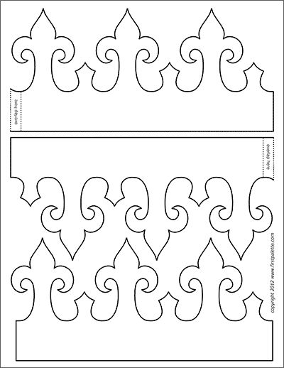 King and Queen's Crown Templates | Free Printable Templates & Coloring Pages | FirstPalette.com Paper Crown Template, Crown Stencil, Royal Paper, Crown Printable, King And Queen Crowns, Make A Crown, Crown Template, Crown For Kids, Felt Crown