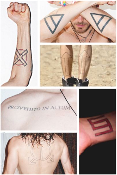 Jared's tats Jared Leto Tattoo, 30 Seconds To Mars, Jared Leto, Deathly Hallows Tattoo, Triangle Tattoo, Tatting, Tattoos