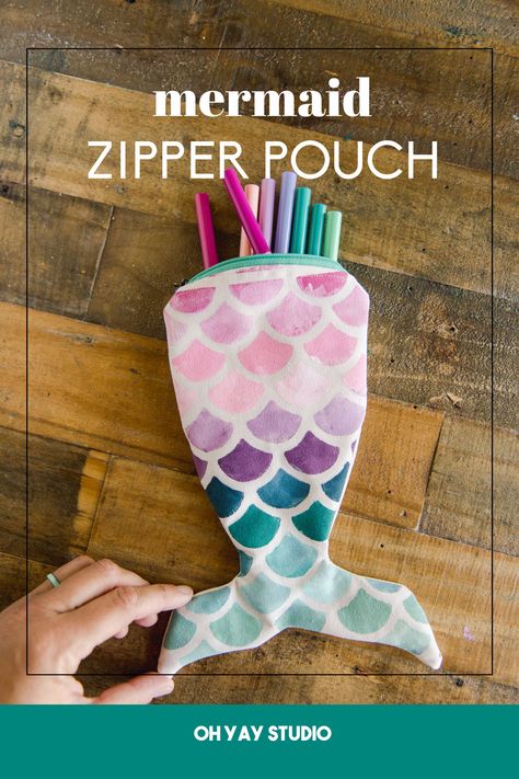 Mermaid Tail Pattern, Giant Pencil, School Pouch, Mermaid Purse, Mermaid Bag, Mermaid Crafts, Pouch Diy, Mermaid Lover, Studio Color