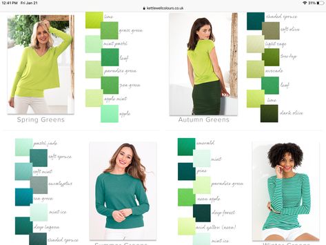 Green Color Combinations Outfit, Season Analysis, Warm Spring Outfits, Grass Green Color, Colour Outfit, Apple Green Color, Style Theory, Green Color Combinations, Autumn Palette