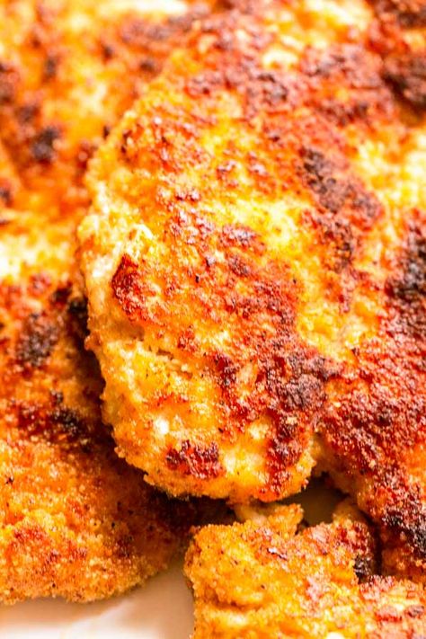 Schnitzel Recipe Chicken, Baked Pork Schnitzel Oven, Baked Schnitzel Pork, Breaded Chicken Oven Baked, Baked Chicken Schnitzel Recipe, Oven Baked Chicken Schnitzel, Baked Chicken Schnitzel, Baked Chicken Cutlets Oven Healthy, Homemade Chicken Schnitzel