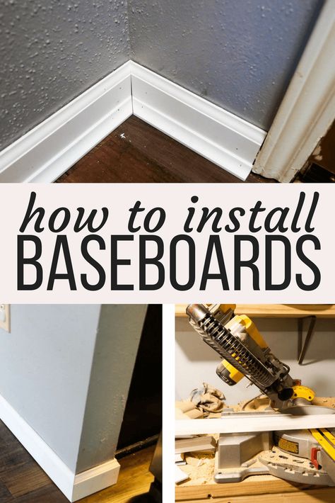 How To Paint Baseboards, Paint Baseboards, Painting Wood Trim, How To Install Baseboards, Painting Baseboards, Painting Trim White, Work Diy, Painting Trim, Diy Home Repair