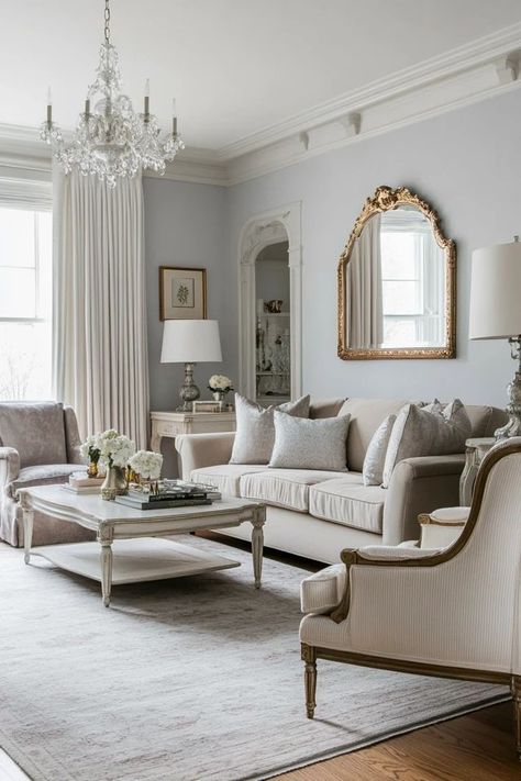 "Add a touch of French elegance to your living room with French Country Decor! 🛋️🌾 A great way to create a welcoming and sophisticated environment. 🌿✨ #FrenchCountryLiving #HomeStyle #LivingRoomInspiration" Rustic French Interior, Traditional French Living Room, French Transitional Living Room, French Country Tv Room, Modern French Provincial Living Room, Classic French Living Room, French Country Modern Living Room, Classic French Interior Design, French Provincial Decor Living Room