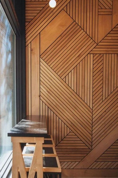 Cheap Wall Covering, Bamboo Wall Covering, Wall Covering Ideas, Wood Wall Covering, Faux Wood Wall, Into The Wood, Wooden Wall Panels, Wood Cladding, Interior Wall Design