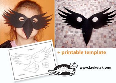 CROW MASK for My Little Fledgling Costumes Faciles, Raven Mask, Crow Mask, Diy Paper Christmas Tree, Crow Costume, Bird Costume, Children Activities, Bird Masks, The Crow