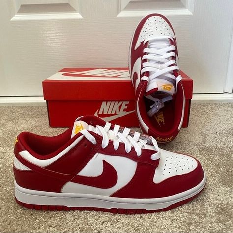 Nike Dunk Low Gym Red USC Gym Red Dunks Outfit, Red Low Dunks, Gym Red Dunks, Red Dunk Low, Nike Dunk Low Gym Red, Dunk Low Gym Red, Nike Sb Red, Dunks Red, Red Nikes