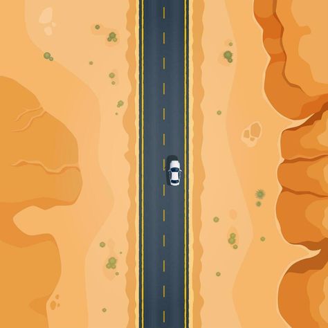 Road Top View, Car Top View, Camera Cartoon, Road Painting, Desert Road, Pixel Art Games, Art Games, Game Background, Car Driving