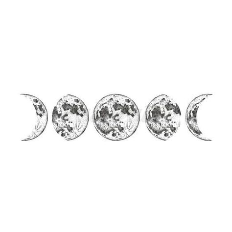 5 Moon Phases Tattoo, Real Moon Tattoo, Phase Of The Moon Tattoo, Tattoos Of The Moon, Phases Of Moon Tattoo, New Moon Tattoo, Stars And Moon Tattoo, Tattoo Moon Phases, Phases Of The Moon Tattoo