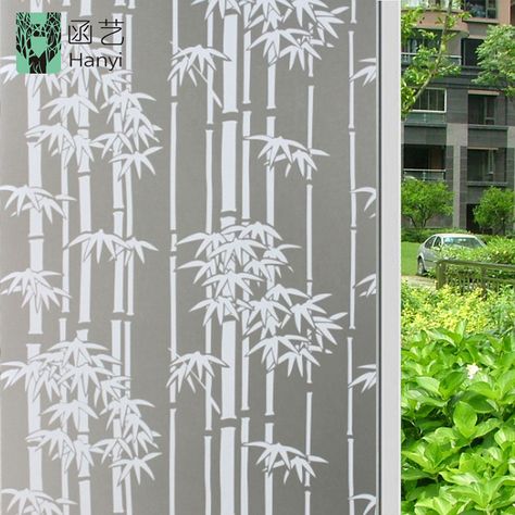 Bamboo Window, Frosted Window Film, Frosted Glass Door, Decorative Window Film, Door Glass Design, Frosted Windows, Window Film Privacy, Privacy Glass, Window Films