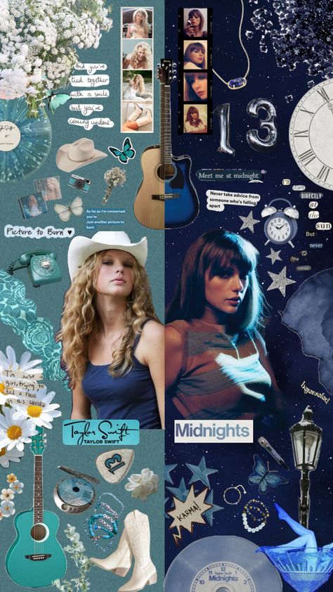 first album and most recent album!! 🎸✨#tayloralisonswift #midnights #debut #midnight #debuttaylorswift #vibes #beauty Teen Movies, Taylor Swift Cute, Bullet Journal Stickers, Taylor Swift Wallpaper, Journal Stickers, Taylor Alison Swift, Your Aesthetic, Creative Energy, Phone Wallpaper