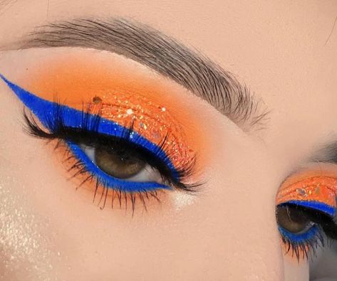 Blue And Orange Eye Makeup, Blue And Orange Makeup Look, Orange And Blue Makeup Looks, Blue And Orange Eyeshadow Looks, Orange And Blue Eyeshadow Looks, Orange Blue Makeup, Orange And Blue Makeup, Blue And Orange Makeup, Eye Makeup Guide