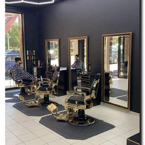 if you have interestind in,you can contact my whatsapp +86 15219623035 Black And Gold Barbershop, Salon Black And Gold, Barber Chair Vintage, Barber Shop Interior, Barbershop Design, Barber Shop Decor, Vintage Barber, Chair Vintage, Beauty Salon Decor