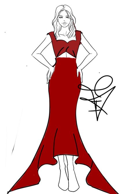 Design dress drawing, Red symmetrical dress Symmetrical Balance Drawing, Symmetrical Drawing, Symmetrical Balance, Informal Dress, Dress Illustration, Balance Design, Dress Design Drawing, Balance Art, Structured Dress