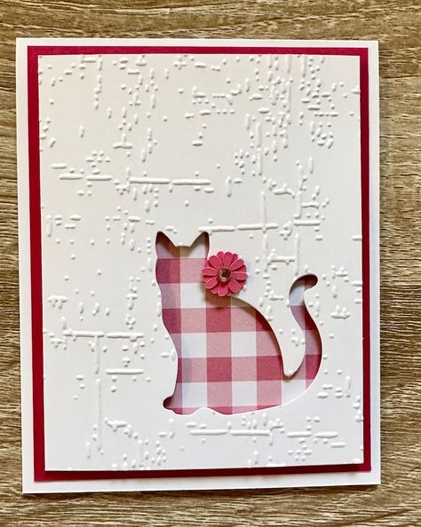 Silhouette Cat Birthday Card Set of 2 - Etsy Handmade Greeting Cards Ideas, Cat Cards Handmade, Cricut Birthday Cards, Cat Sympathy, Pet Sympathy Cards, Cards Simple, Silhouette Cards, Cat Birthday Card, Hand Made Greeting Cards