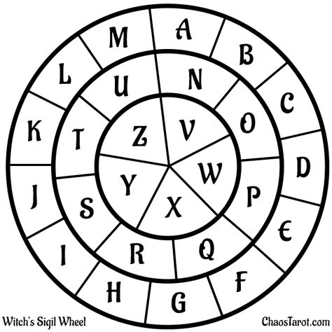 Witch's Sigil Wheel Ttrpg Puzzles, Sigil Circle, Chaos Magick Sigil, How To Make Sigils, Witches Wheel, Talisman Symbols, Chaos Magick, Magick Symbols, Chaos Magic