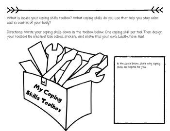 Coping Skills Toolbox Activity by Miss Sarah- Counselor Life | TpT Coping Skills Toolbox Ideas, Social Work Worksheets, Coping Toolbox, About Teachers, Teachers Toolbox, Student Desks, Therapy Worksheets, Easel Activities, Emotional Skills