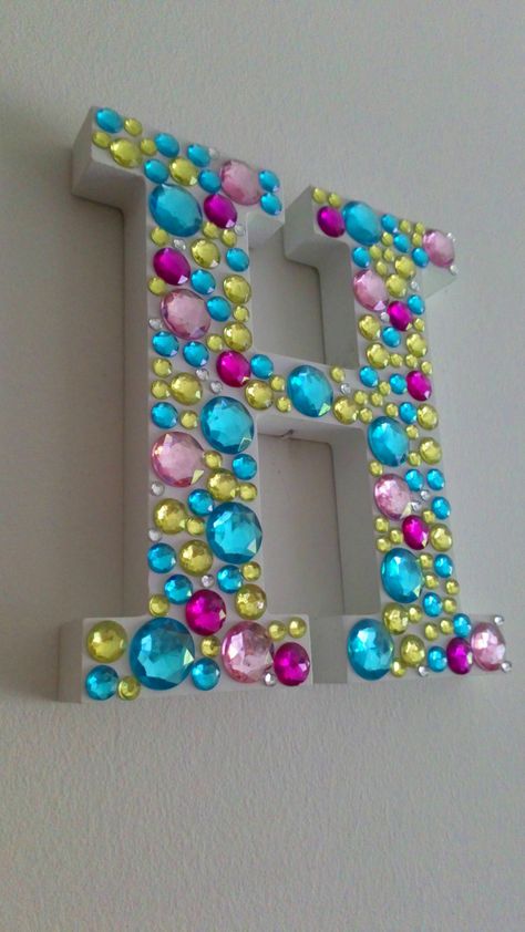 Beaded Initials, Decorated Letters For Wall, Diy Alphabet Letters, Leftover Ideas, Letters For Wall, Letters Ideas, Decorated Letters, Crafts Room, 3d Letters