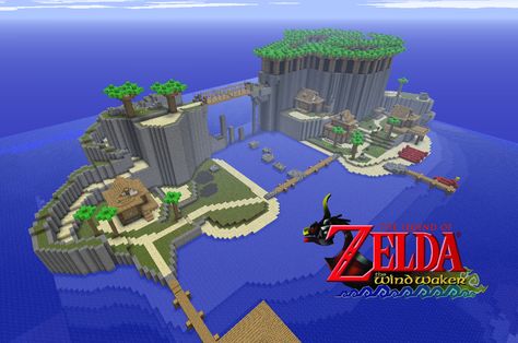 awesome minecraft  | Wind Waker’s Outset Island | Russer's Minecraft Creations Minecraft Zelda, Outset Island, Minecraft Building Blueprints, Worlds Colliding, Zelda Birthday, Minecraft Pictures, Minecraft Construction, Minecraft Inspo, Minecraft Stuff