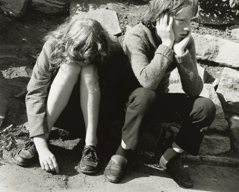 Chris Killip. Brother and Sister Waiting, Whitley Bay, Tyneside. 1981 Brother And Sister, Newcastle Upon Tyne, Black N White Images, Brother Sister, Photojournalism, North East, Old Photos, Street Photography, Documentaries