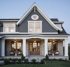 Traditional Brick Exterior, Colorado Modern Farmhouse, Coastal Siding Exterior Colors, House With Lots Of Windows Exterior, Craftmans Style House Exterior, American Style House Exterior, Craftsman Style Homes Exterior, Lake Cottages, Victorian Homes Exterior