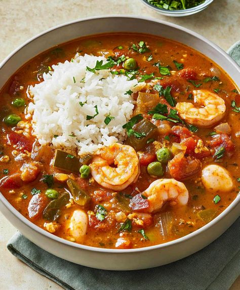 This rich, hearty shrimp and sausage gumbo is full of flavor, perfect for cozy nights in. Seafood Gumbo Recipe Authentic, New Orleans Gumbo Recipe, Gumbo Slow Cooker, Healthy Sausage Recipes, Shrimp Gumbo Recipe, Easy Gumbo, New Orleans Gumbo, Gumbo Recipe Easy, Shrimp And Sausage Gumbo