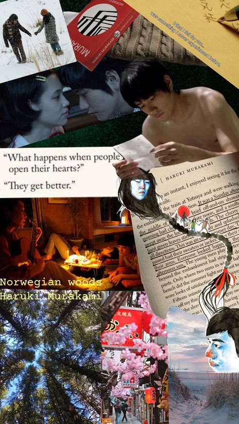 Norwegian woods #murakami Norwegian Wood Book Aesthetic, Murakami Norwegian Wood, Norwegian Wood, Wood Book, Haruki Murakami, Book Aesthetic, Book Quotes, Persona, Books To Read