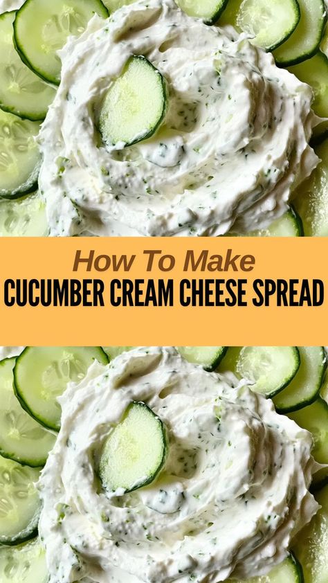 Ingredients: 8 oz cream cheese, softened ½ cup cucumber, finely chopped ¼ cup red onion, finely chopped... Christmas Cucumber, Cream Cheese Cucumber, Cucumber Cream Cheese, Easter Dirt Cake, Cream Cheese Spread Recipes, Cheese Spread Recipes, Lemon Cream Pies, Holiday Snack, Cream Cheese Spread