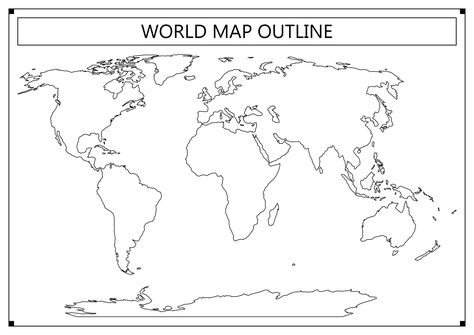 World Map Outline Printable, Full World Map, World Map Coloring Page, Map Of Continents, World Outline, World Continents, Free Printable World Map, Blank World Map, World Map Outline