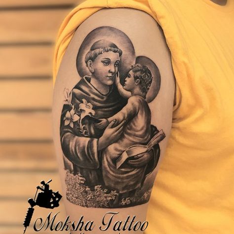 Shiva Tattoo done by Mukesh Waghela at Moksha Tattoo Studio Goa India. - Goa Tattoo Center St Anthony Tattoo, Moksha Tattoo, Anthony Tattoo, Goa Tattoo, Artists Tattoos, Insta Tattoo, Saint Tattoo, Traditional Tattoo Drawings, Anthony Of Padua