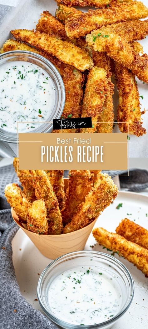 30-Minute Fried Pickles Recipe - Tastilly Best Fried Pickles Recipe, Best Fried Pickles, Fried Pickles Recipe, Appetizer Table, Pickles Recipe, Air Fry Recipes, Appetizers Easy Finger Food, Best Appetizer Recipes, Fried Pickles