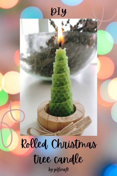 Candle Kids Craft, Beeswax Christmas Tree Candles, Rolled Beeswax Candles Ideas, Diy Christmas Tree Candles, Rolled Beeswax Candles Diy, Roll A Christmas Tree, Beeswax Sheet Candles, Christmas Beeswax Candles, Christmas Handicrafts