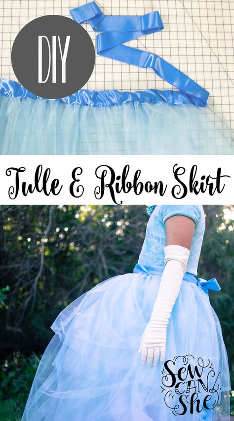 DIY Tulle and Ribbon Wrap-Around Skirt Skirt Sewing Tutorial, Diy Tulle, Trendy Sewing Patterns, Cinderella Costume, Ribbon Skirts, Trendy Sewing, Halloween 2022, Fabric Purses, Ribbon Wrap