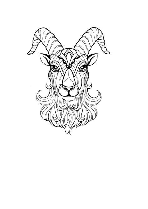 Capricorn Animal Tattoo, Horns Tattoo Design, Capricorn Horns, Capricorn Animal, Horns Tattoo, Flash Tattoo, Body Art Tattoos, Tattoo Design, Body Art