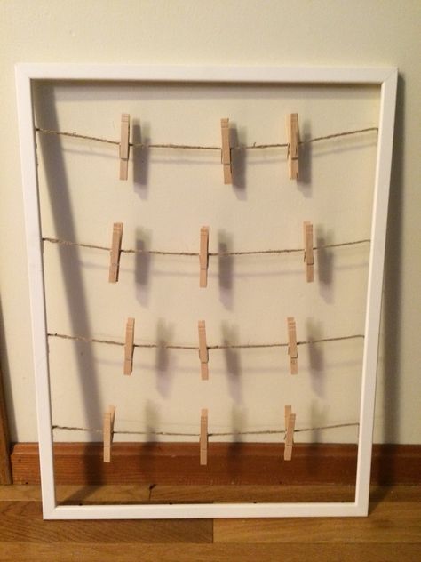 Pictures Clothespins Hanging, Hanging Pictures With Clothespins, Diy Hanging Photo Display, Pictures Hanging On String, Diy Picture Display Ideas, String Picture Wall Ideas, Polaroid Hanging Ideas, Hanging Pictures On String, Polaroid Hanging