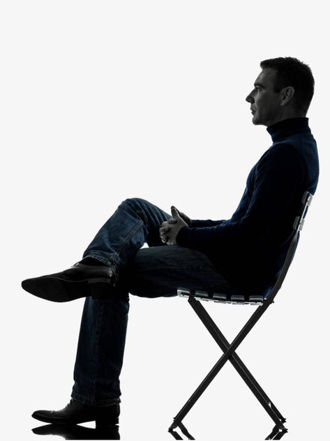 Man Sitting Pose Reference Side View, Person Sitting In Chair Side View, Man Seating Pose, Man Sitting Pose Reference Chair, Seated Poses, Man Sitting On Stool Reference, Man Sitting In Chair Pose Drawing, Man Seated Pose Reference, Man Leaning Back In Chair Pose