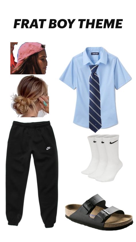 Kindergarten Dress Up Day High School, Frat Boys Costume Ideas, Frat Party Outfit Men, Frat Bro Outfit, Frat Boy Costume Spirit Week, Frat Boy Dress Up Day, Frat Guy Costume, Frat Boy Outfits Spirit Week, Party Outfit Ideas Men