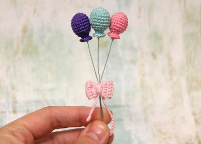 Pink Mouse Boutique: Tiny Crochet Balloons Crochet Balloon, Pink Mouse, Tiny Crochet, Small Balloons, Mini Balloons, Crochet Amigurumi Free Patterns, Beginner Crochet Projects, Crochet Amigurumi Free, Crochet For Boys