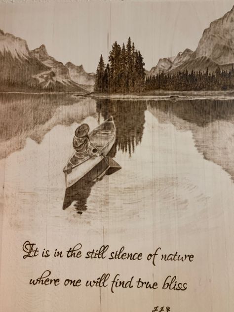 Pyrography Landscape, Natural Crafts, Pyrography Designs, Wood Burning Art, Digital Art Anime, Nature Crafts, Art Anime, Pyrography, Wood Burning